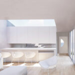 Villa contemporaine en équerre intégrée dans son jardin à La Réunion, projet d'architecture NFAU.