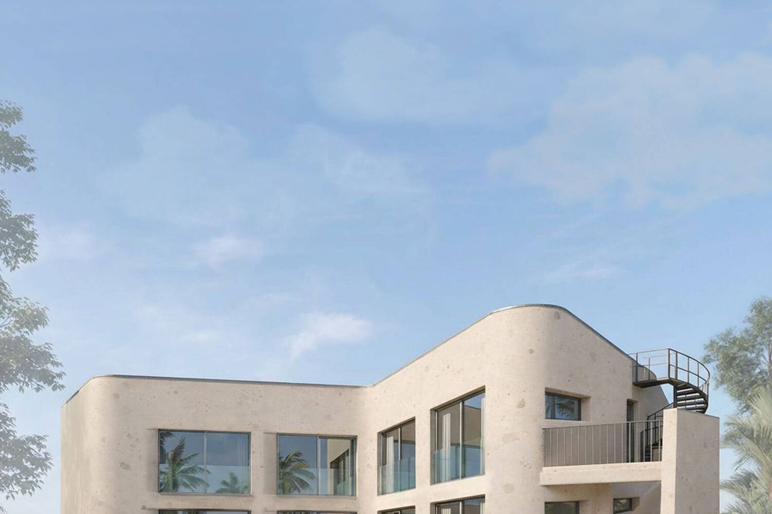 Projet Les Ondes de Basalte conçu par l'agence d'architecture NFAU, architecture contemporaine inspirée des paysages volcaniques de La Réunion.